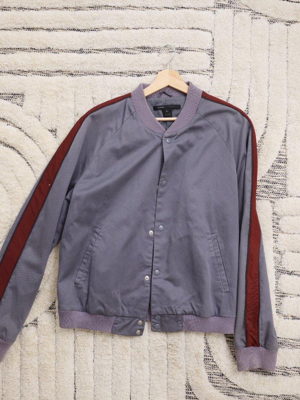 Marc Jacobs Charcoal and Maroon Bomber Jacket
